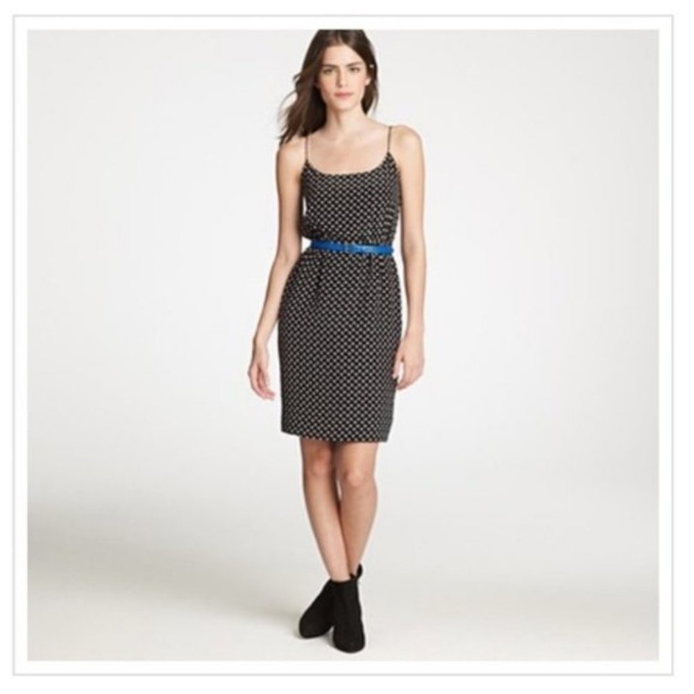 J. Crew spaghetti strap dress w/ beige polka dots